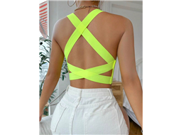 Cropped Tran�ado Verde Neon